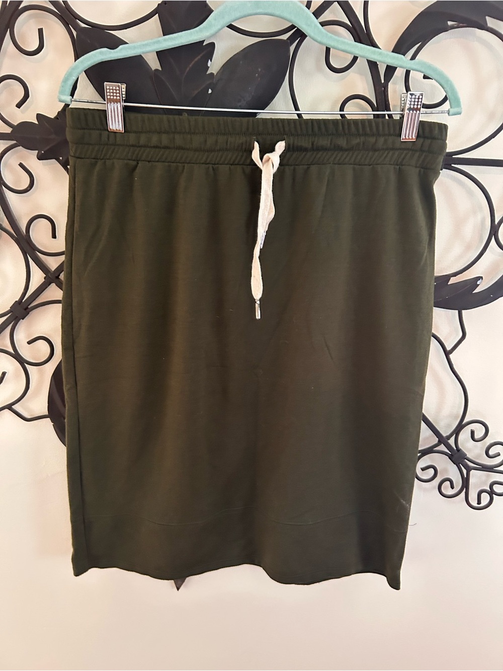 Gilli Olive Drawstring Pencil Skirt